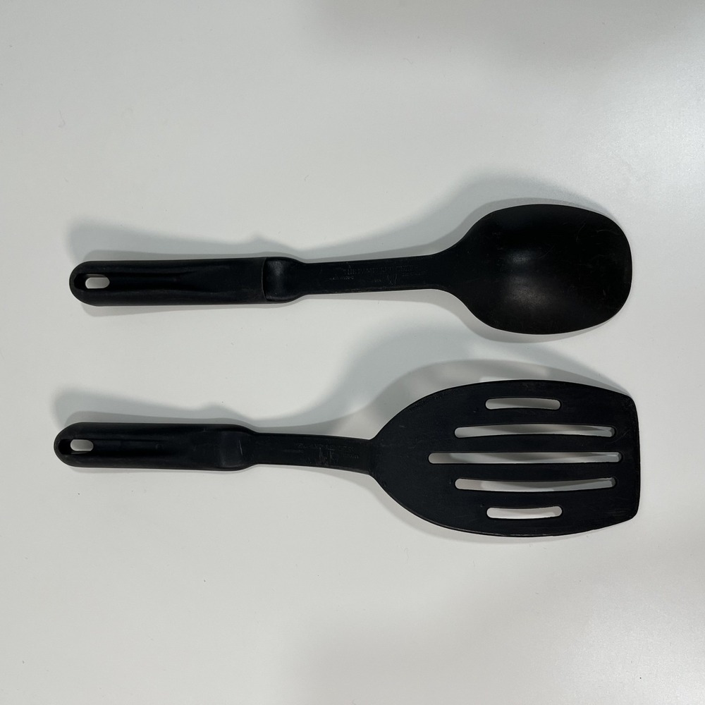 The Pampered Chef Slotted Spatula Black Nylon Spoon Utensil Set 13" USA - Picture 8 of 16